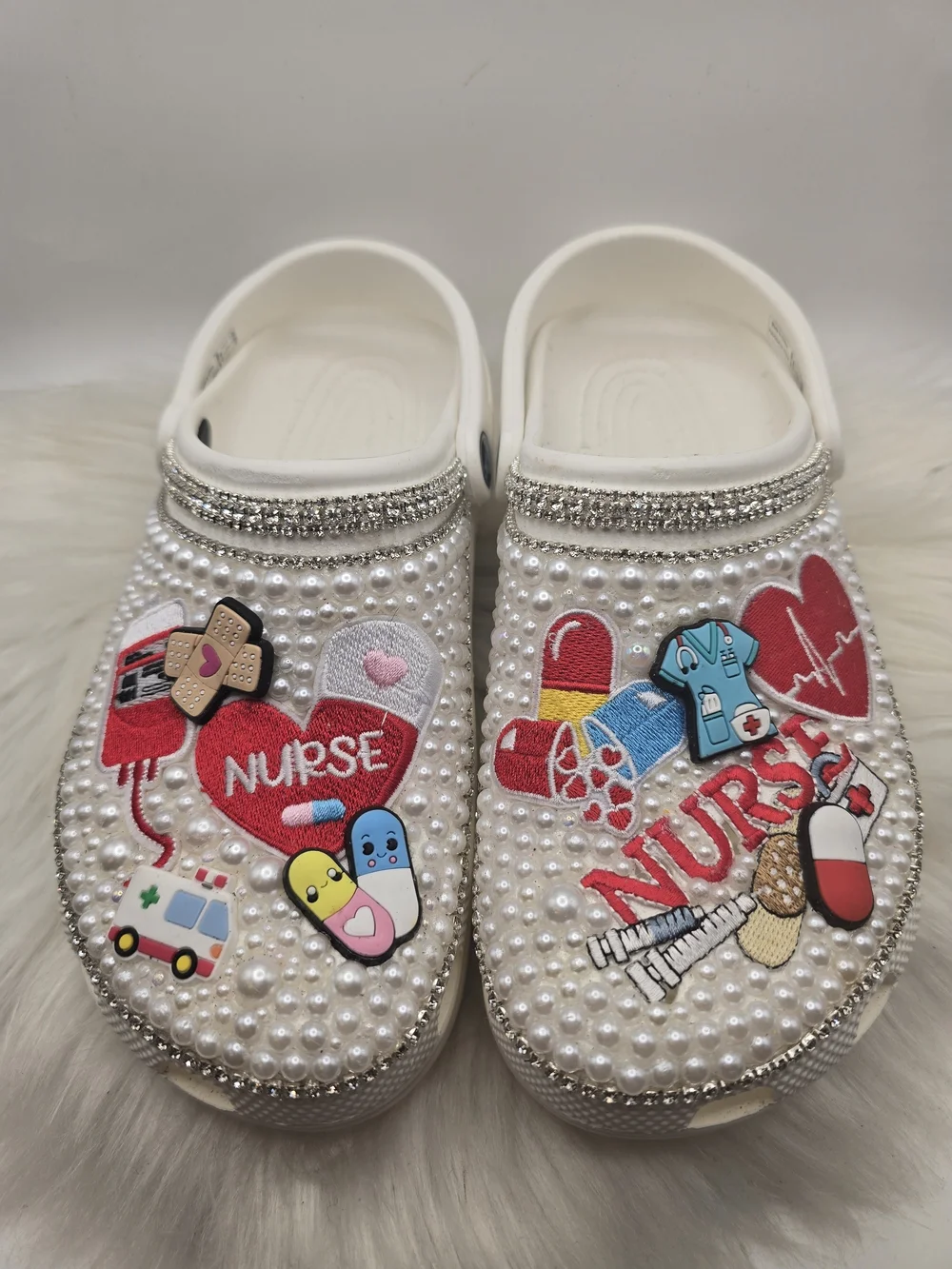 CROCS White Pearl-Embellished Clog - Picture 1 of 2